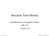 Structure from Motion