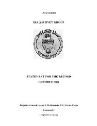 Testimony of Brigadier General Joseph J. Mcmenamin, USMC