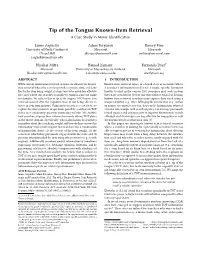 Tip of the Tongue Known-Item Retrieval a Case Study in Movie Identification