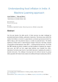 Understanding Food Inflation in India: a Machine Learning Approach