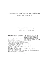A Bibliography of Papers in Lecture Notes in Computer Science (2002) (Part 2 of 4)