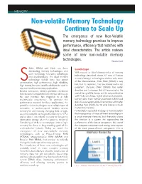Non-Volatile Memory Technology Continue to Scale Up