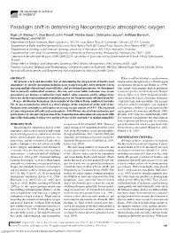 Paradigm Shift in Determining Neoproterozoic Atmospheric Oxygen
