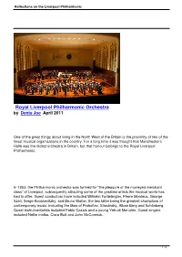 Reflections on the Liverpool Philharmonic