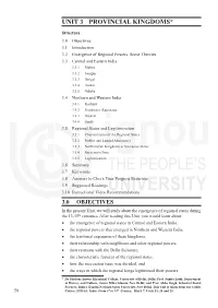 UNIT 3 Provincial KINGDOMS*
