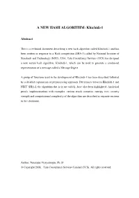 A NEW HASH ALGORITHM: Khichidi-1