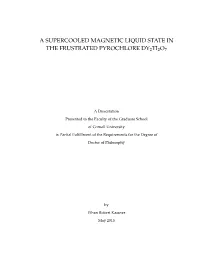 A Supercooled Magnetic Liquid State in the Frustrated Pyrochlore Dy2ti2o7