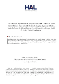 An Efficient Synthesis of Porphyrins with Different Meso Substituents That Avoids Scrambling in Aqueous Media