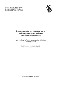 Bricolage: Potential As a Conceptual Tool for Understanding Access to Welfare in Superdiverse Neighbourhoods
