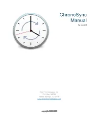 Chronosync Manual for Macos