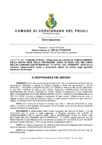 COMUNE DI CERVIGNANO DEL FRIULI PROVINCIA DI UDINE ______Determinazione