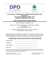 (“Dpd”) on Behalf of the Chicago Housing Authority (“Cha”) Request for Proposals (“Rfp”) For