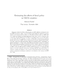 Estimating the Effects of Fiscal Policy in OECD Countries