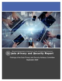 Findings of the Data Privacy and Security Advisory Committee September 2020