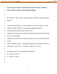 Functional Consequences of Short and Long Term Vegetation