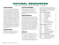 NATURAL RESOURCES a S S O C I a T E O F S C I E N C E I N N a T U R a L R E S O U R C E S – 90 C R E D I T S