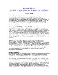 Summary Report Icd-9-Cm Coordination And