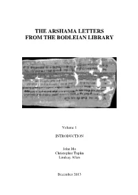 The Arshama Letters from the Bodleian Library