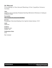 UC Merced Proceedings of the Annual Meeting of the Cognitive Science Society