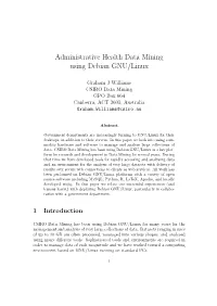 Administrative Health Data Mining Using Debian GNU/Linux