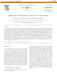 Construction and Applications of Yellow Fever Virus Replicons