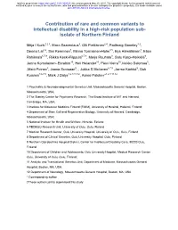 Contribution of Rare and Common Variants to Intellectual Disability in a High-Risk Population Sub- Isolate of Northern Finland