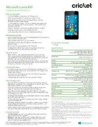 Microsoft Lumia 650 Features & Specifications