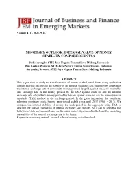 Monetary Outlook: Internal Value of Money Stability Comparison in Usa