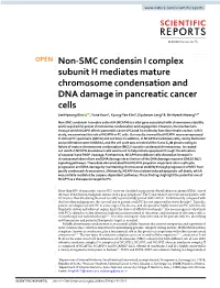 Non-SMC Condensin I Complex Subunit H Mediates Mature