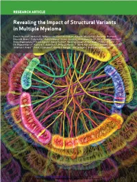 Revealing the Impact of Structural Variants in Multiple Myeloma