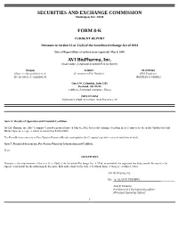 Securities and Exchange Commission Form 8-K Avi