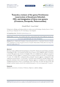 Towards a Revision of the Genus Periclimenes: Resurrection of Ancylocaris Schenkel, 1902, and Designation of Three New Genera (Crustacea, Decapoda, Palaemonidae)