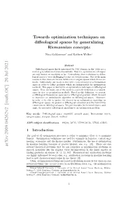 Towards Optimization Techniques on Diffeological Spaces by Generalizing