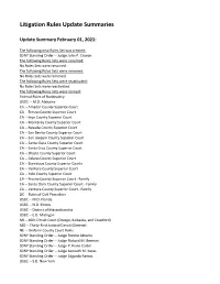 2021-02-01 Litigation Rules Update Summaries