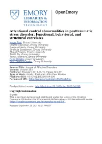 Attentional Control Abnormalities in Posttraumatic