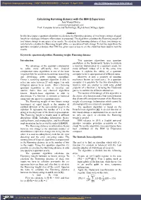 Calculating Hamming Distance with the IBM Q Experience José Manuel Bravo Pestecnologia@Gmail.Com Prof