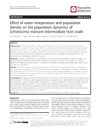 Effect of Water Temperature and Population Density on The