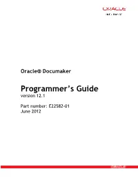 Oracle® Documaker Programmer's Guid