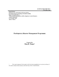 Participatory Disaster Management Programme
