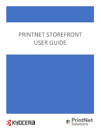Printnet Storefront User Guide
