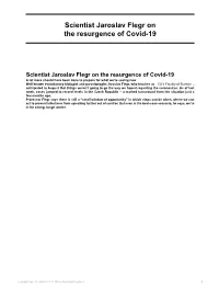 Scientist Jaroslav Flegr on the Resurgence of Covid-19