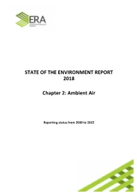 STATE of the ENVIRONMENT REPORT 2018 Chapter 2: Ambient