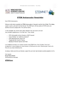 STEM Ambassador Newsletter