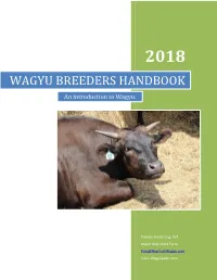 WAGYU BREEDERS HANDBOOK an Introduction to Wagyu