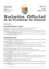 Boletín Oficial De La Provincia De Cuenca Sumario Diputación Provincial De Cuenca