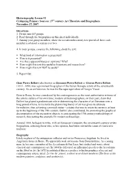 Historiography Lesson 2-17Th C. Biographers