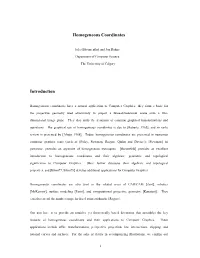Homogeneous Coordinates