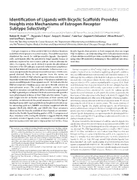 Identification of Ligands with Bicyclic Scaffolds Provides Insights Into