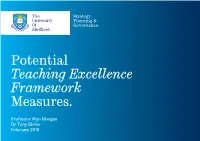 Potential Teaching Excellence Framework Measures