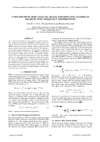 A New Discrete-Time Analytic Signal for Reducing Aliasing in Discrete Time–Frequency Distributions